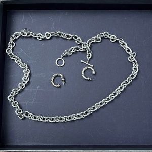 Ralph Lauren heavy chain necklace and matching earring set